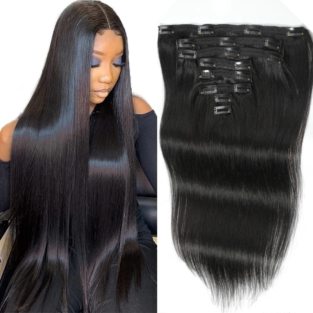 Extension per capelli lisci, d - Seamless Clip In Hair Extensions Human Hair recensione e prezzo
