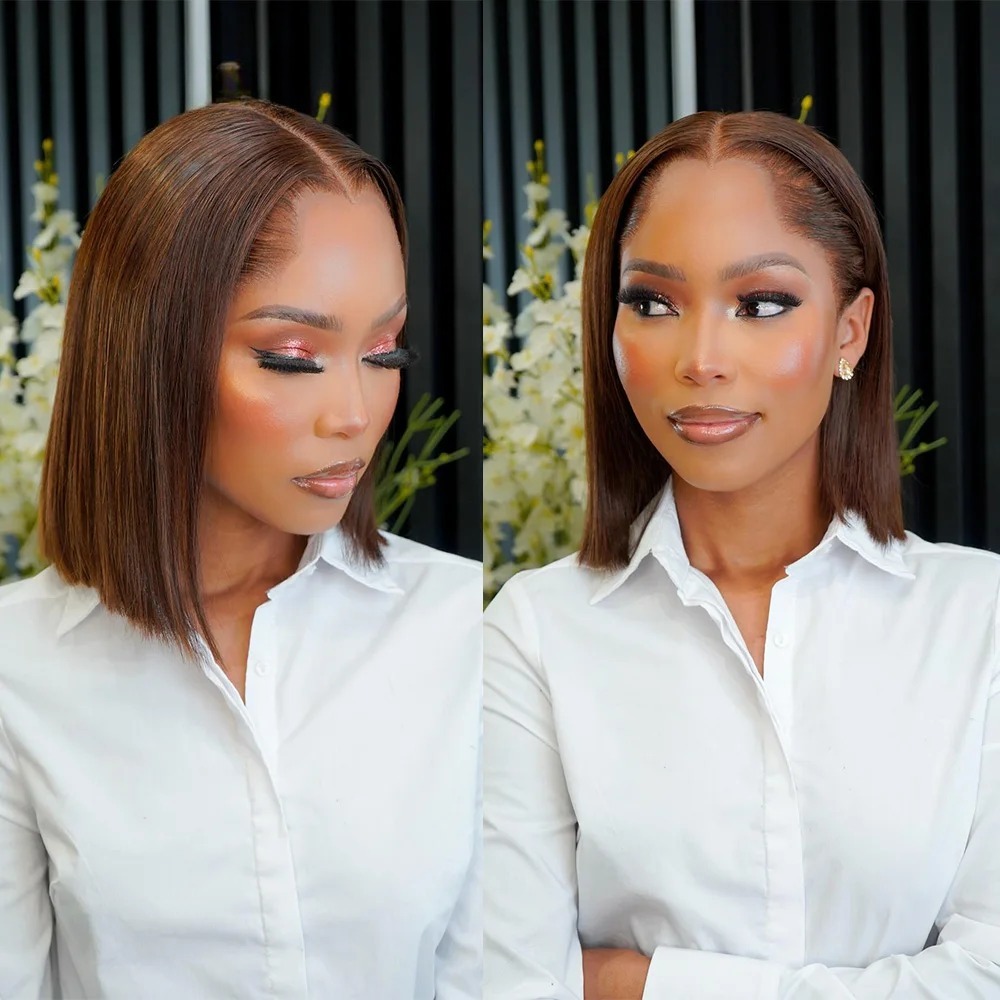 Parrucca marrone scuro 13x4 HD - Pre Parted 13X4 Lace Front Bob Wig recensione e prezzo
